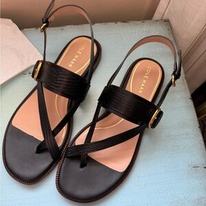 Cole Haan Anica Lux Buckle sandals, black, 8.5, NIB